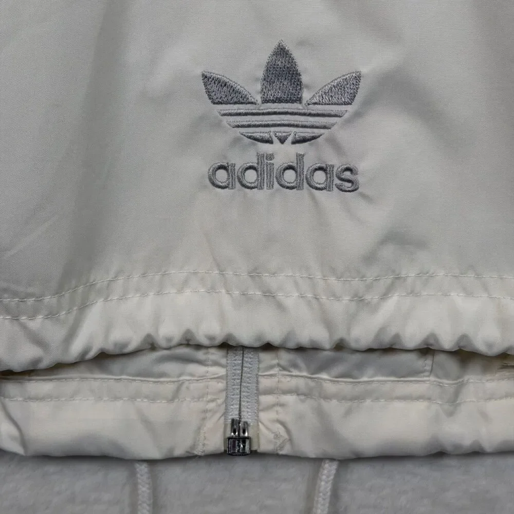 Adidas Originals Trefoil Windbreaker Jacket Men M White Logo Tape Vintage Style